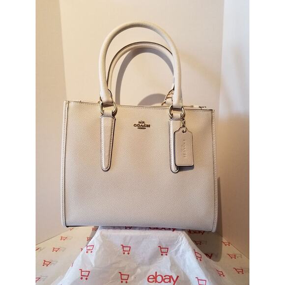 Coach F14928 Crosby Carryall In Crossgrain Leather - Chalk - Picture 1 of 2
